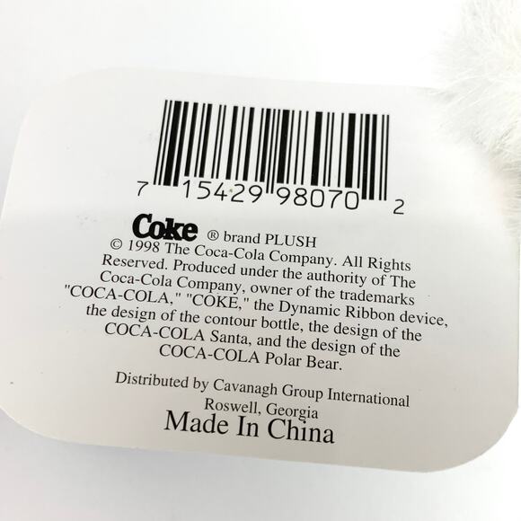 Vintage Coca Cola Polar Bear Plush 1998 New With Tags White Red Logo - Picture 5 of 15